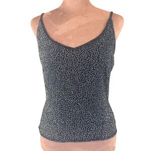 Chaudry Beaded Camisole Womens S Black Gold Silk Back Zip Heavy NWT Deadstock
